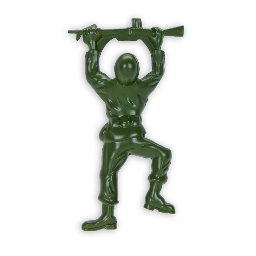 Toy Soldier Bottle Opener - Green Enameled Metal Army Man Beer Bottle Opener