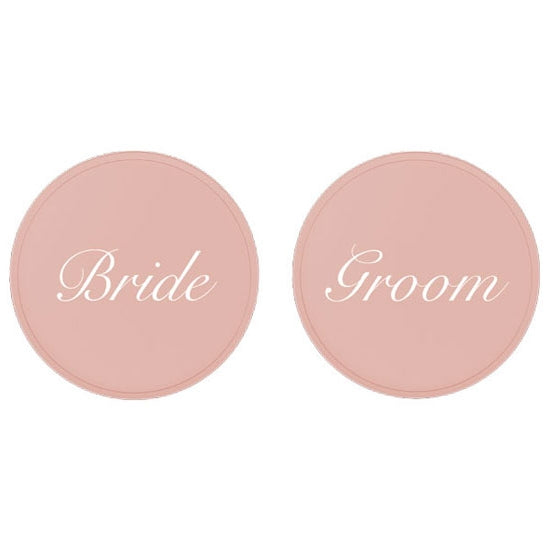 Bride & Groom Drink Covers - Wedding Wine Glass Covers