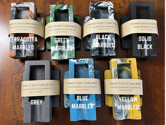 Concrete Cigar Ashtray and Coaster Set