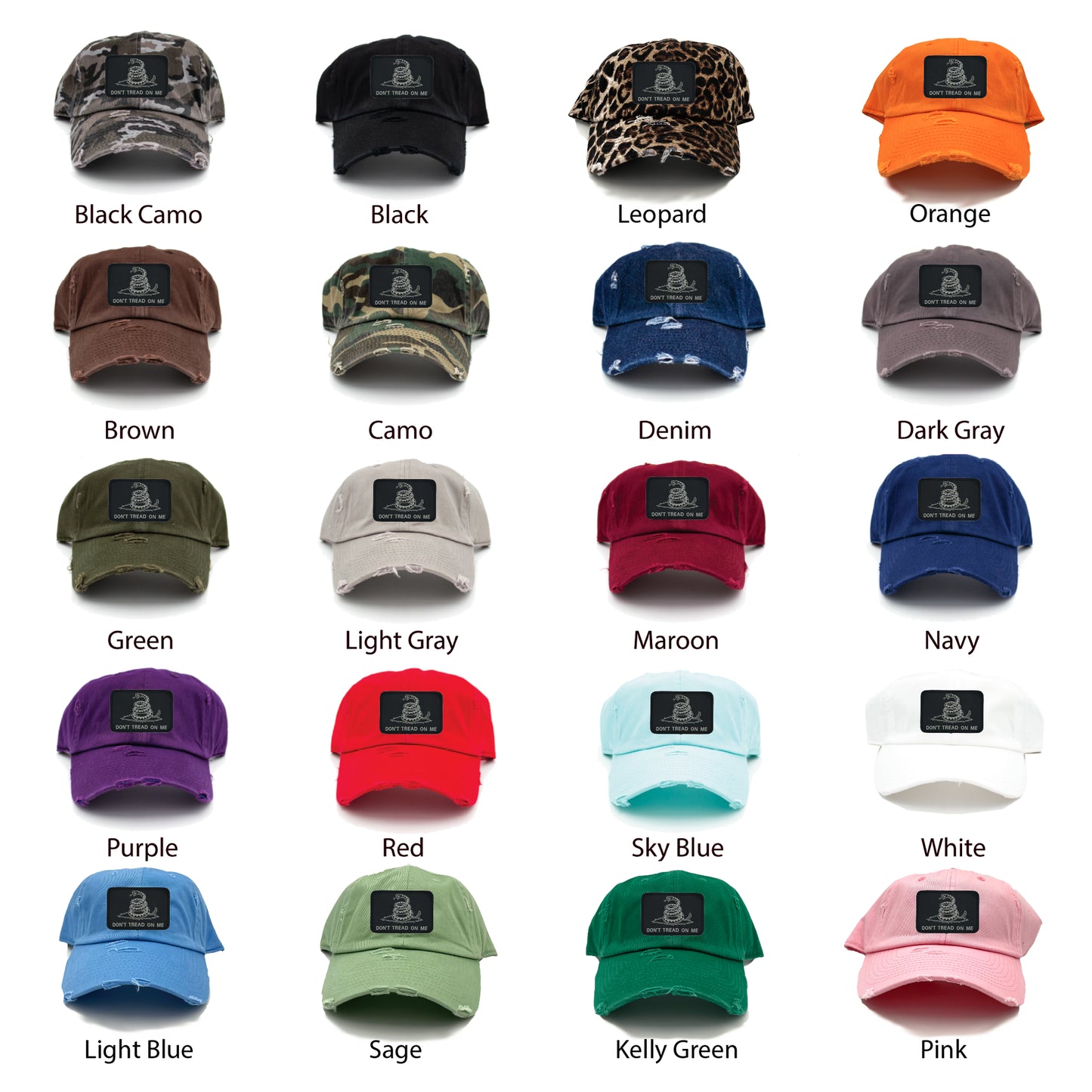 Don't Tread On Me Patch - Hat -  Color Options