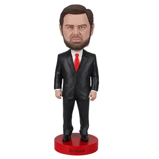 JD Vance bobblehead figure showcasing lifelike detail, part of the collectible bobbleheads series by Royal Bobbles.