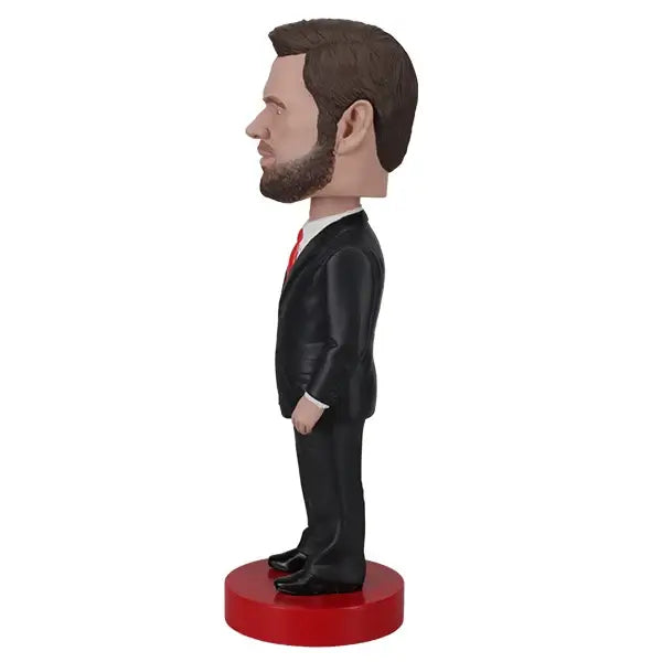 JD Vance bobblehead side view, a collectible piece representing modern leadership, perfect for bobbleheads enthusiasts.