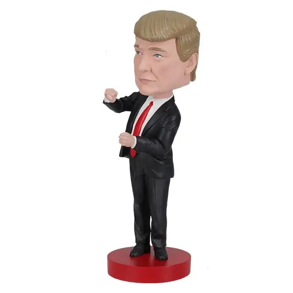 Trump Dance Bobblehead, captures Donald Trump's confident dance moves, premium quality bobbleheads over 8 inches tall.